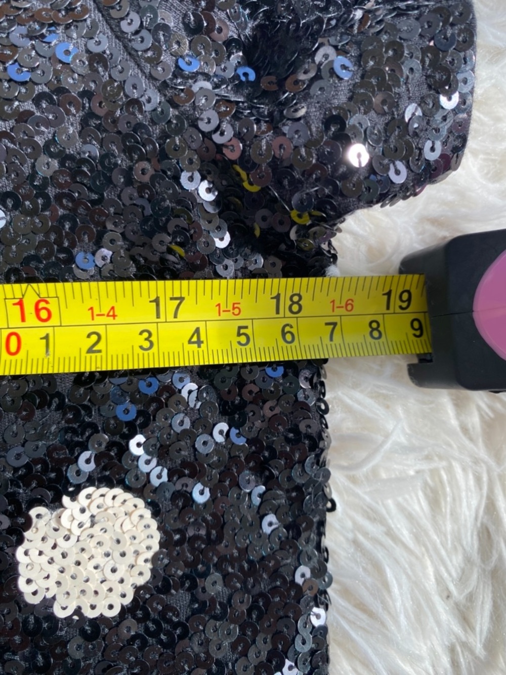 J. Crew Black Sequin Polka Dot Short Sleeve Top Size Large Holiday Party Sparkle - Picture 9 of 13